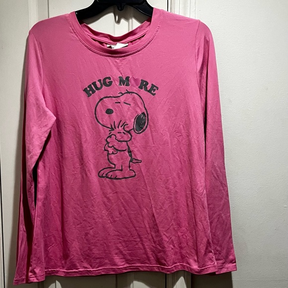 Peanuts hug more nite nite munki munki long sleeve sleepwear top - Picture 1 of 11